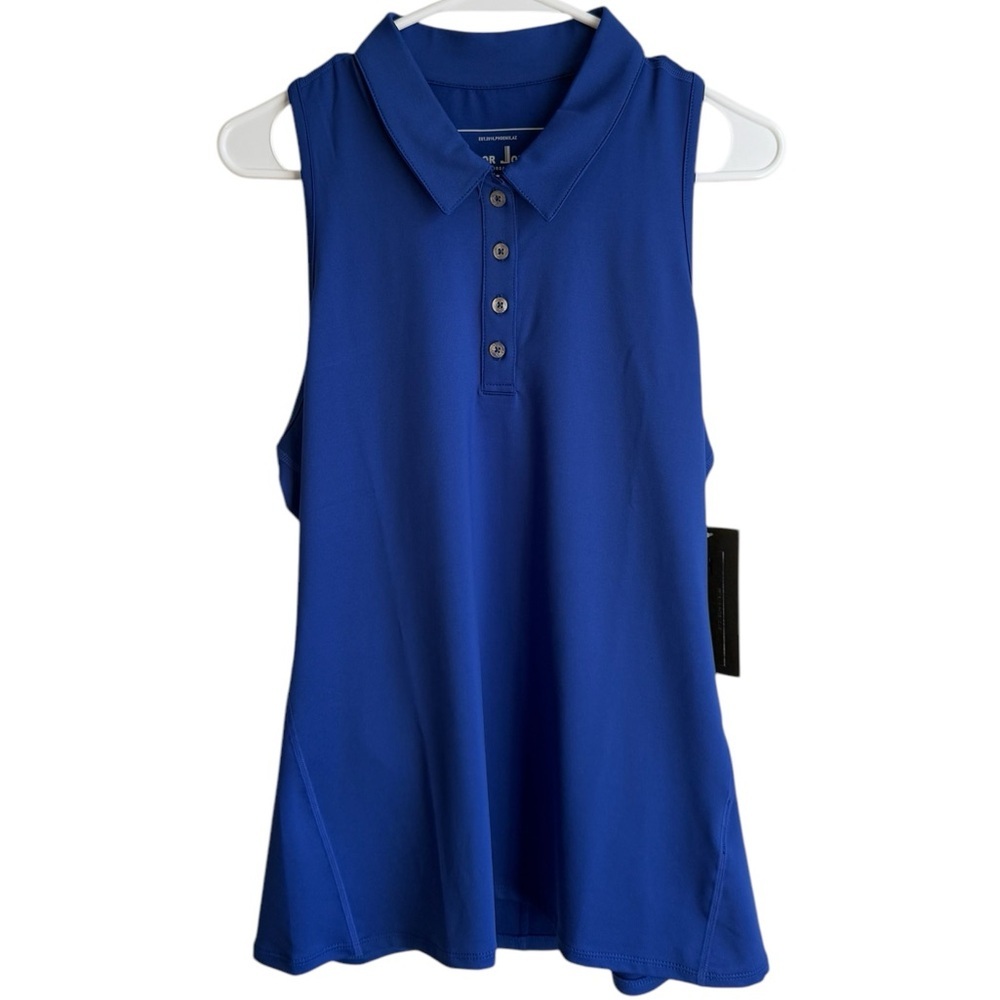 Taylor Jordan Sleeveless Collared Blue Racerback Golf Tank Size Large NWT